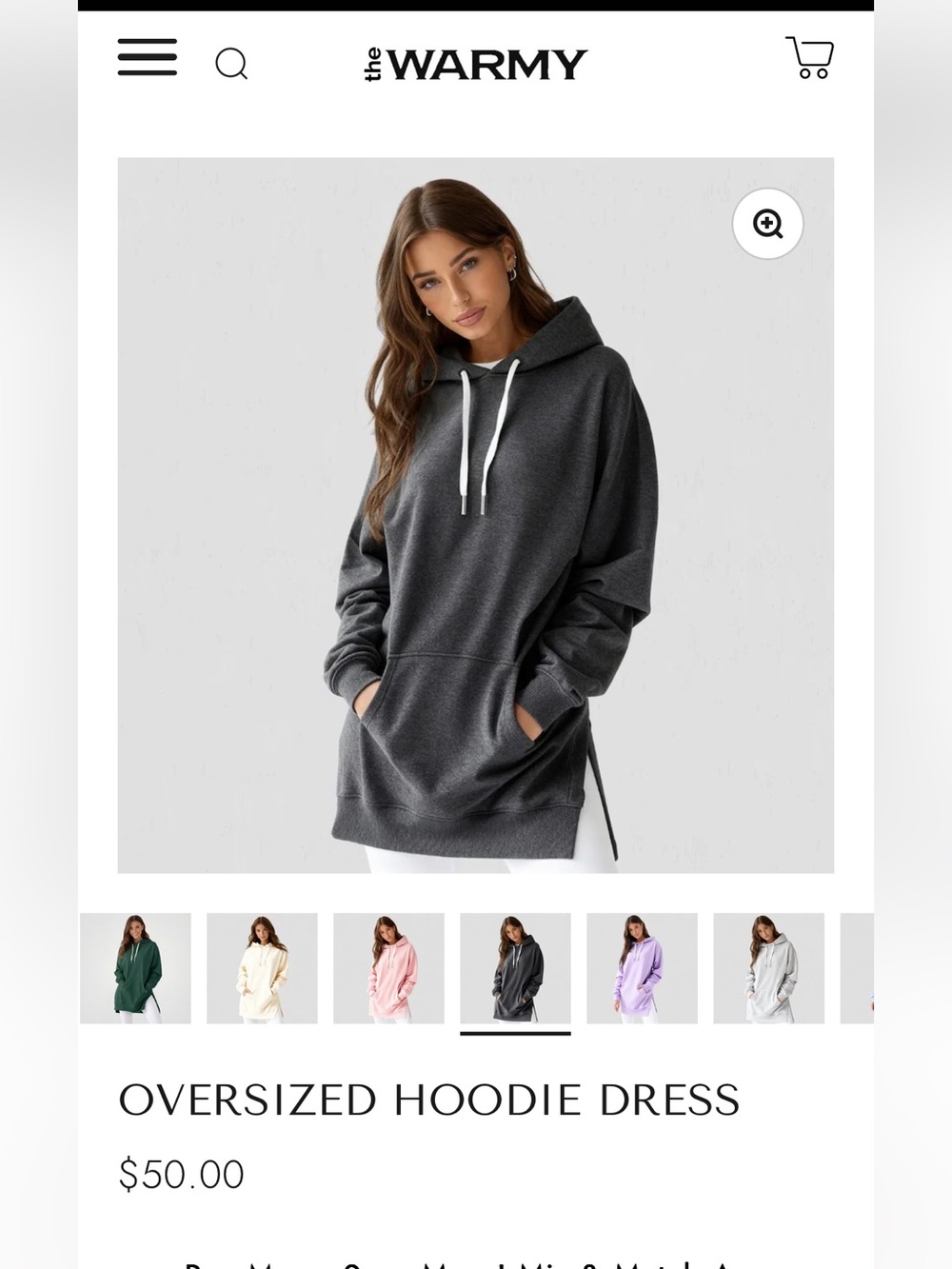 The Warmy Women's Charcoal Oversized Hoodie Dress